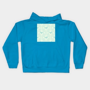 Blue and Ivory Hen Damask Kids Hoodie